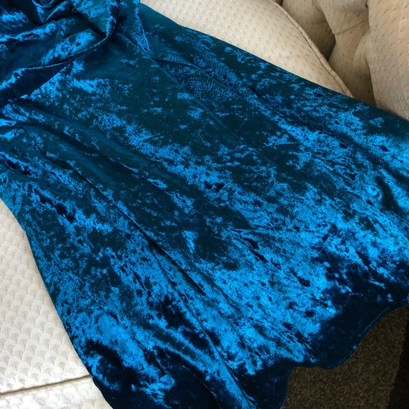 Blue Velvet GREYLIN luxury Velvet Skater Dress Small - Picture 5 of 6